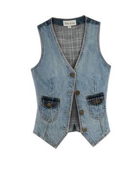 Women's Paris Blues Denim Vest Size S Blue
098